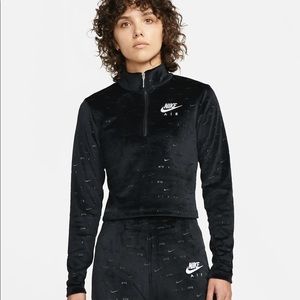 Nike Air Women’s Velour Quarter Zip Long Sleeve Top